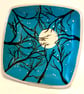 WINTER MOON HAND PAINTED STONEWARE CERAMIC DISH - Image 2