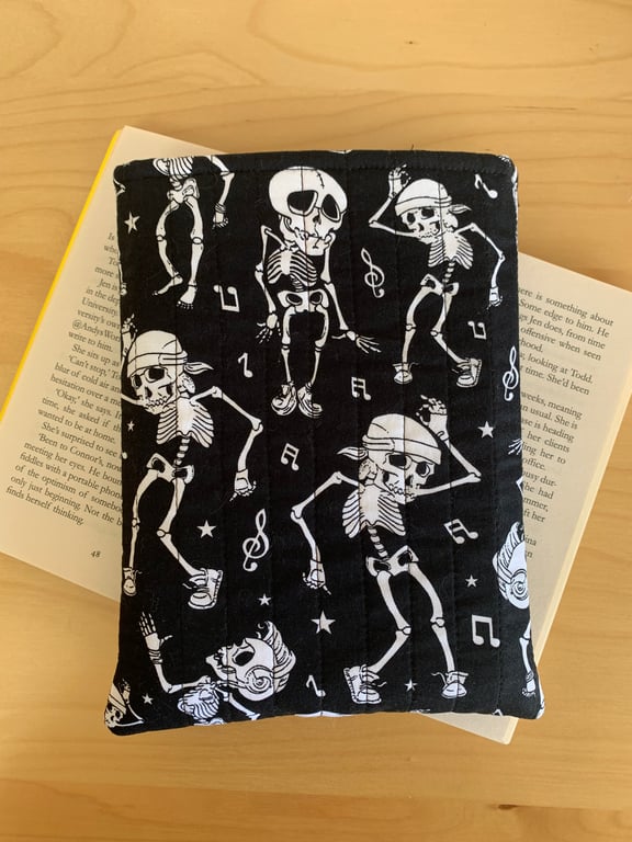 Dancing Skeletons Fabric Quilted Book Sleeve - Paperback Size