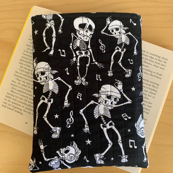 Dancing Skeletons Fabric Quilted Book Sleeve - Paperback Size