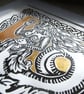 Mermaid In Gold - Limited Edition Linoprint - Image 3