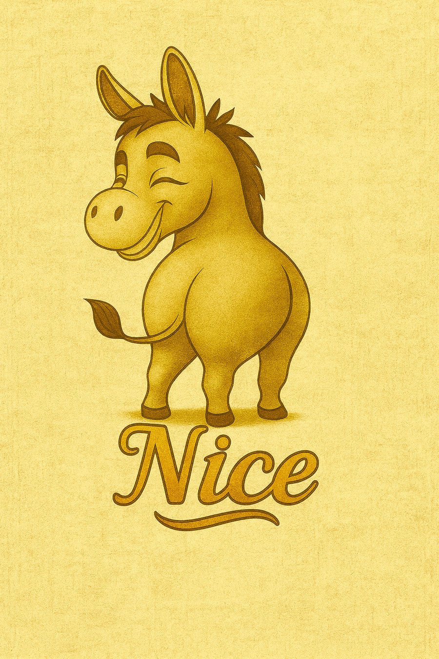 Winking Donkey Illustration – Fun Print for Home or Gifts