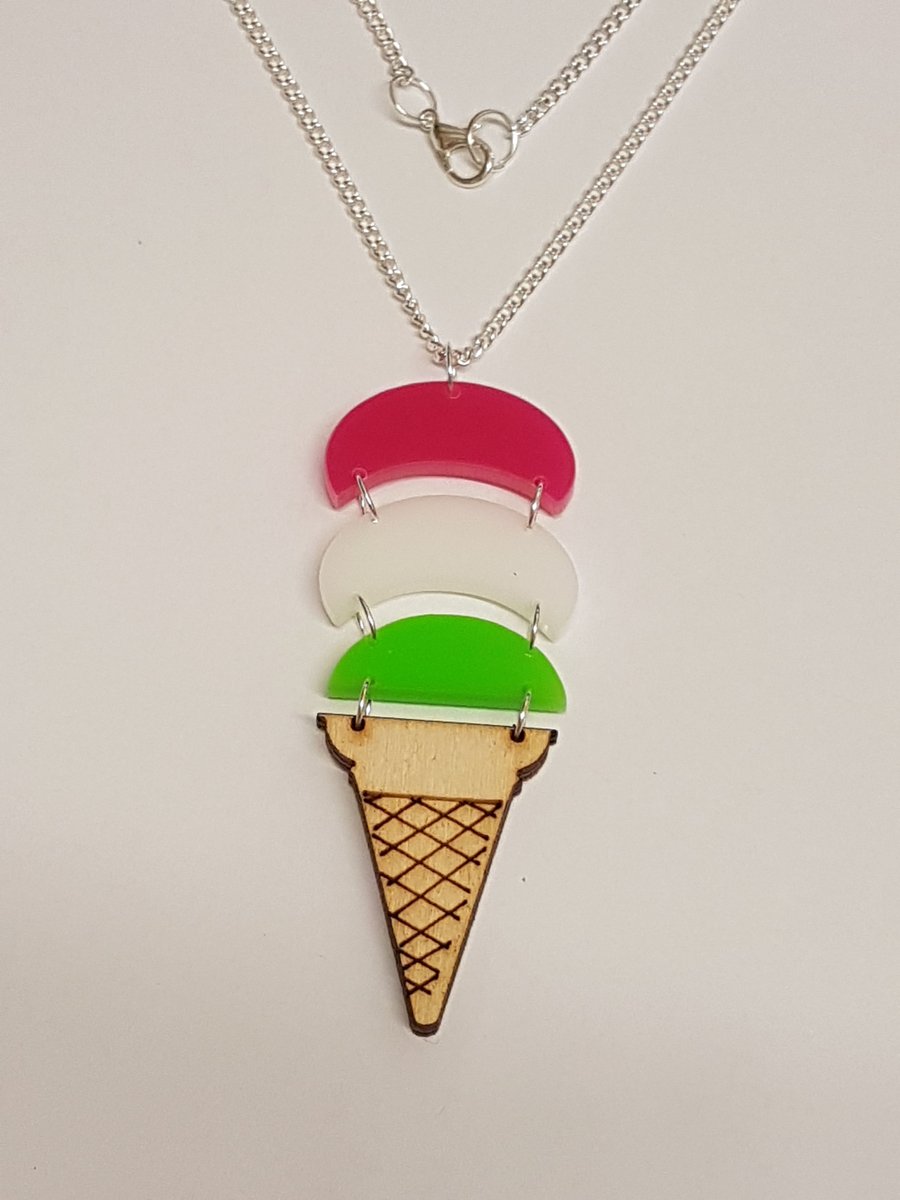 Ice Cream Retro Necklace - Acrylic