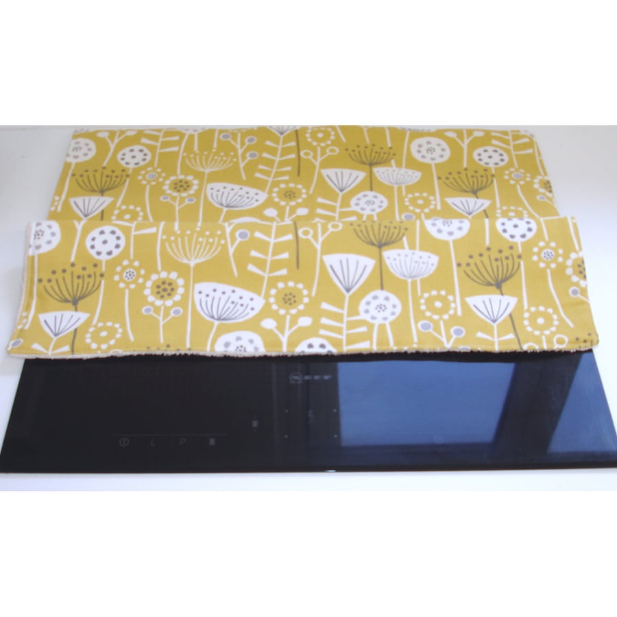 Induction Hob Cover 24" x 22" Electric Oven Yellow Kitchen Surface Saver Mat