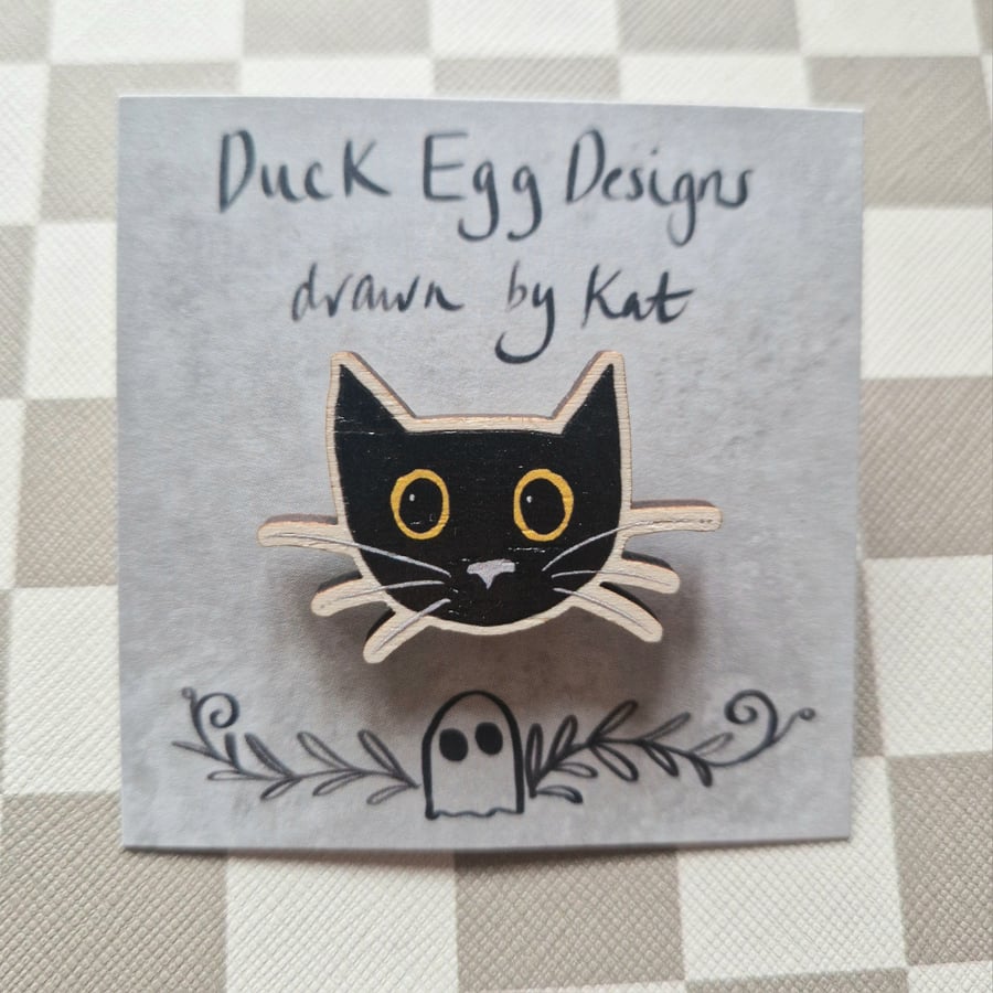 Cocoa Black Cat Pin Badge