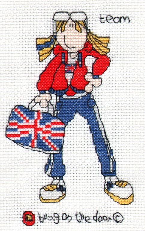 Bang on the door - mini team member cross stitch kit