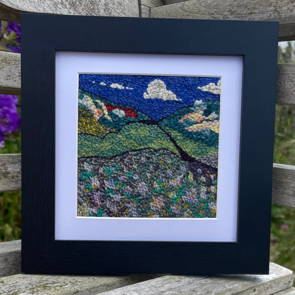 Textile Art - hand embroidered- ‘Impressions of Dartmoor - Heather and Gorse’