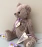 Teddy bear, handmade collectable artist bear with hand embroidery