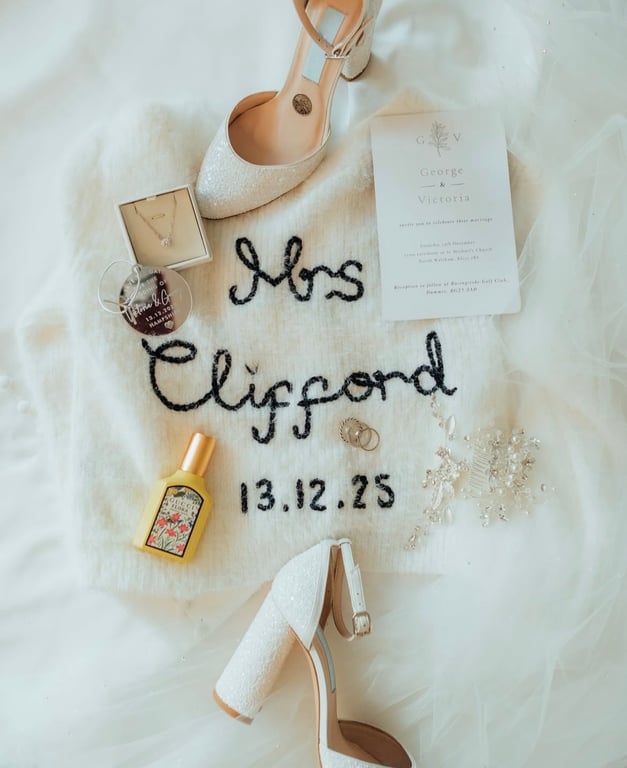 Personalised Hand Embroidered Bridal Cardigan