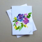hand painted floral blank card ( ref FA 450 D2 )