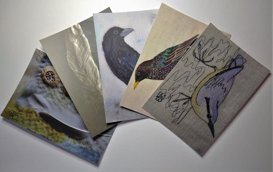 Postcard Pack: 5 Bird inspired Designs