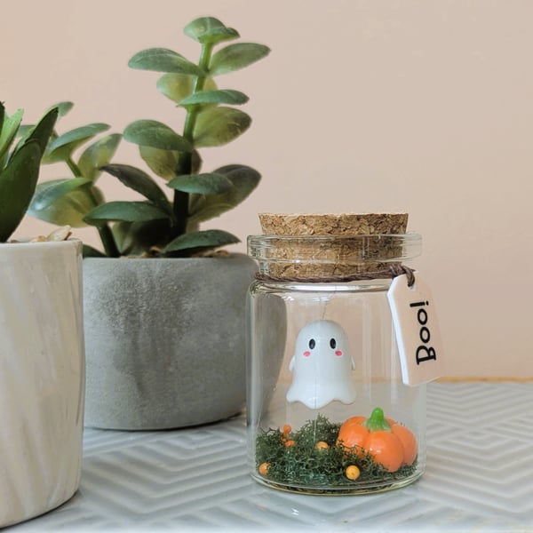 Mini Halloween Ghost in a Jar – Cute Spooky Gift - Boo!