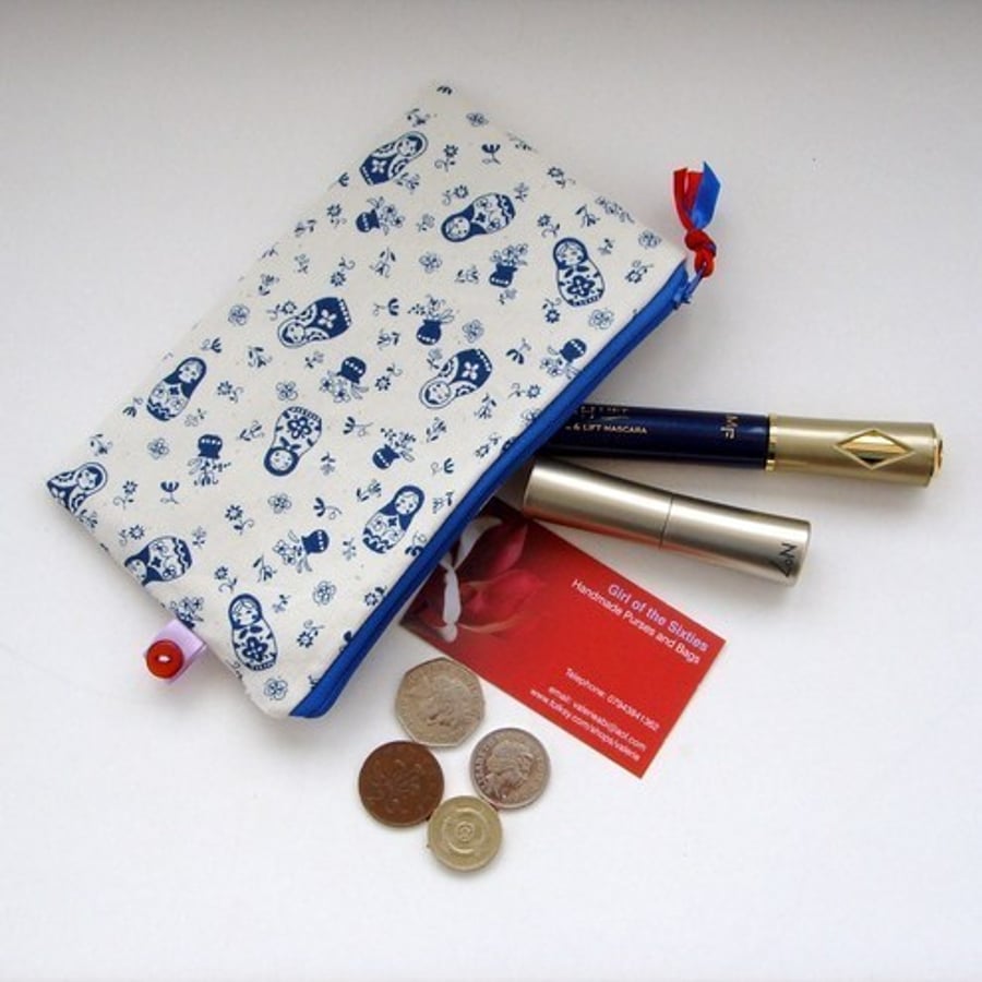 Cute Russian Doll Make up bag / Pencil Case