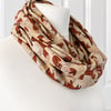 Cute Fox Infinity Scarf, 100% cotton 