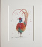 Colourful Pheasant Print. Mounted - Image 1