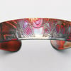 Etched Copper Cuff Bracelet - pattern design - slim size