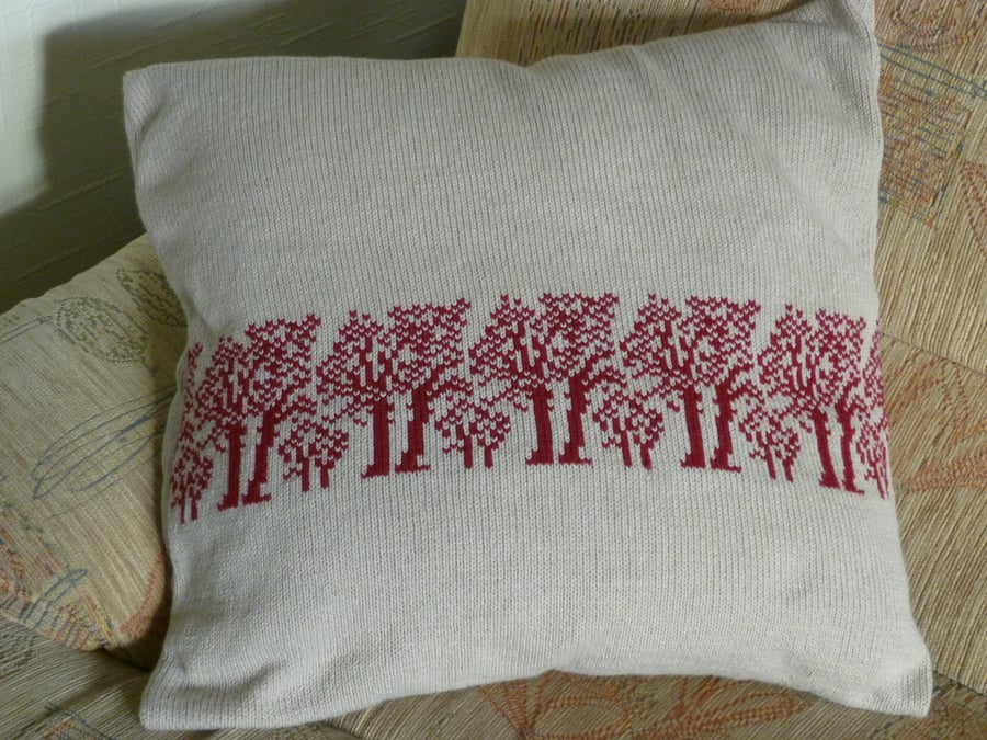 Handmade Machine Knitted Cushion Pillow Covers  - Trees - Flowers - Animals -  