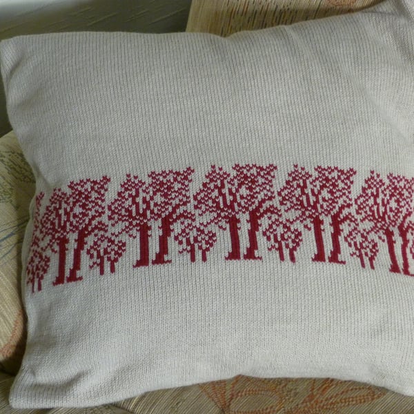 Handmade Machine Knitted Cushion Pillow Covers  - Trees - Flowers - Animals -  