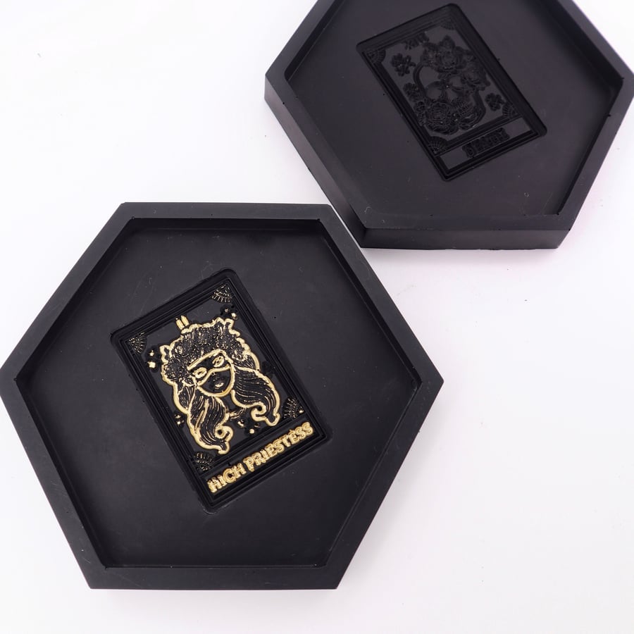 Handmade Major Arcana Tarot Hexagon Trinket Tray Dish