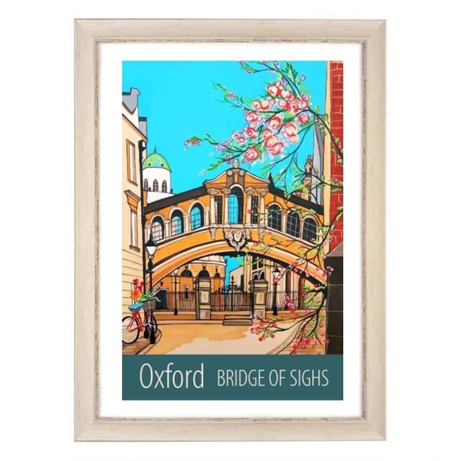 Oxford Bridge of Sighs travel poster print by Susie West