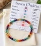 Seven Chakra Gemstone Bracelet - Handmade Gift with Crystal Meaning Card - Image 1