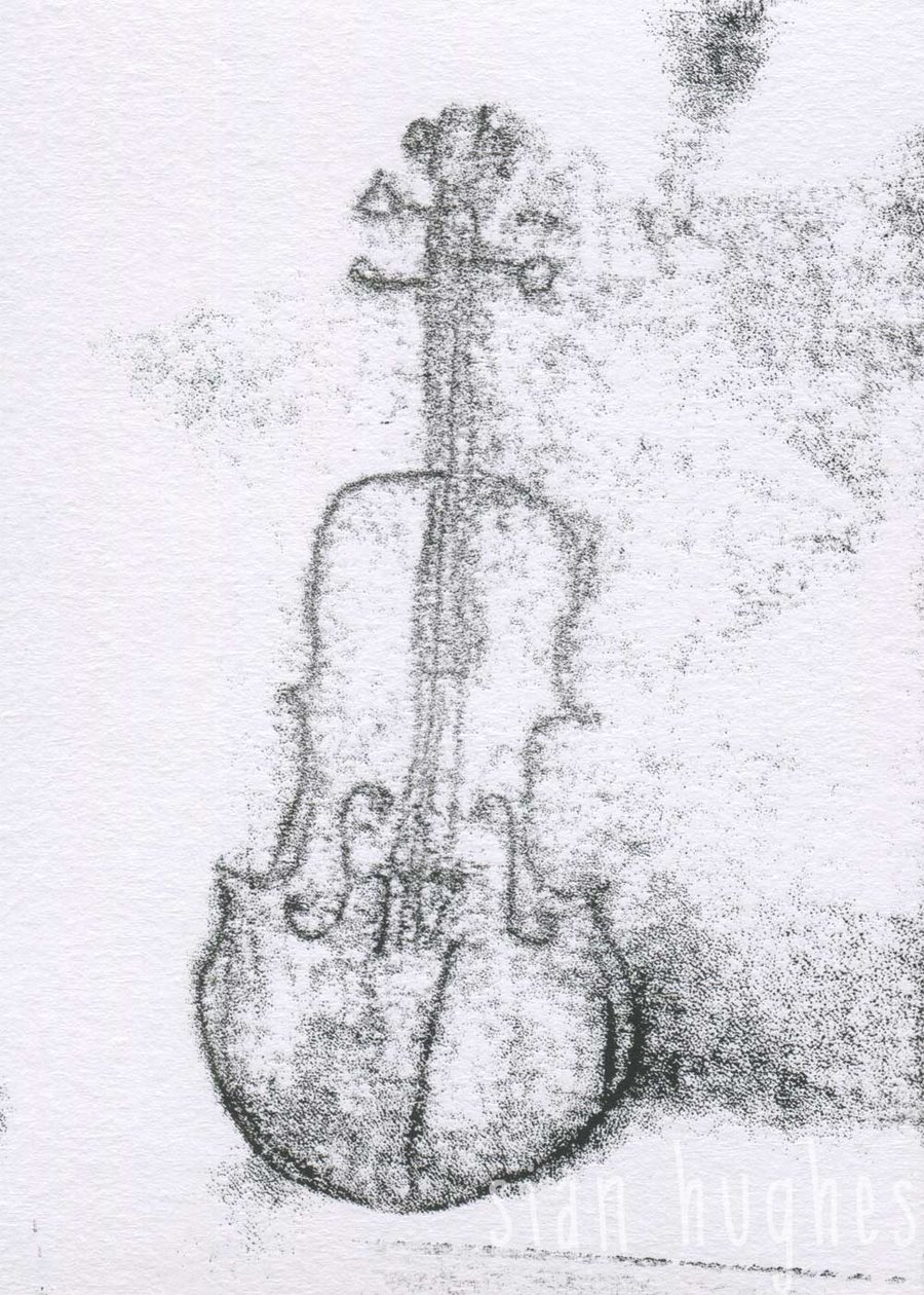 SALE Violin Original Monoprint