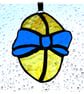 Easter Egg Suncatcher Stained Glass Handmade Blue Yellow 012 - Image 2