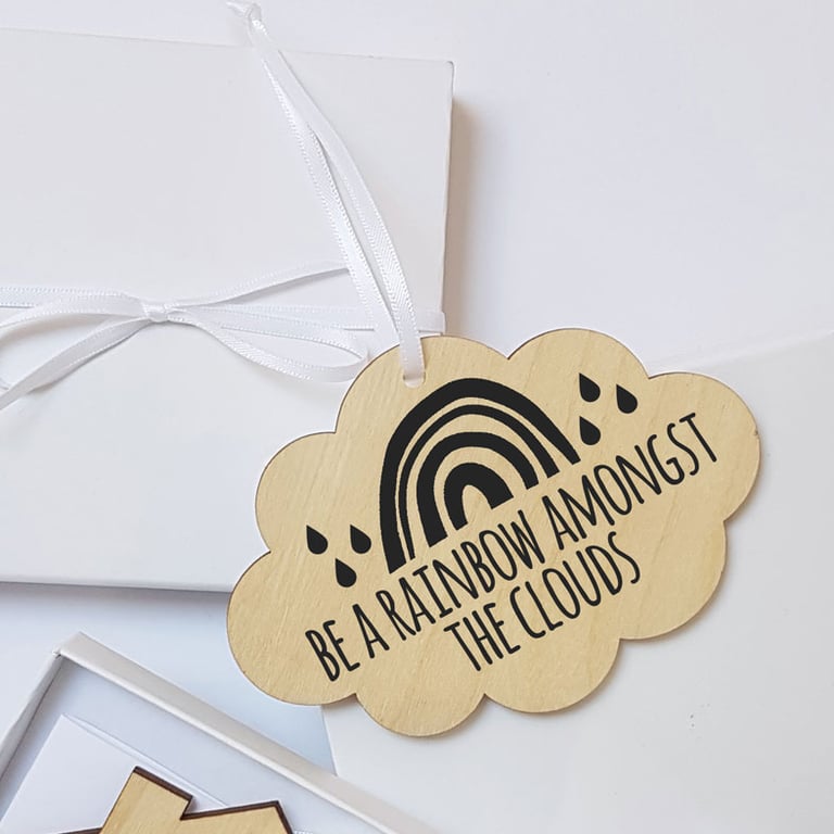 Rainbow Personalised Gift Boxed Mini Cloud Plaque