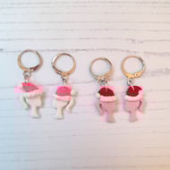 Christmas Barbie earrings, huggie hoops or studs
