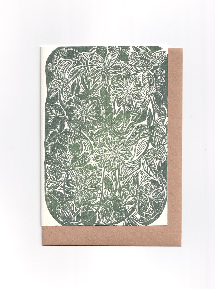 Green Passionflower Plant Card 