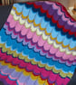 Vibrant Hand-Knitted Chevron Blanket, Cosy Sofa Throw, Colourful Home Decor Gift - Image 3