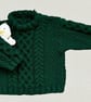 Age 1 - Years, Bottle green, Cable Pattern Jumper - Chest 51cms (20")
