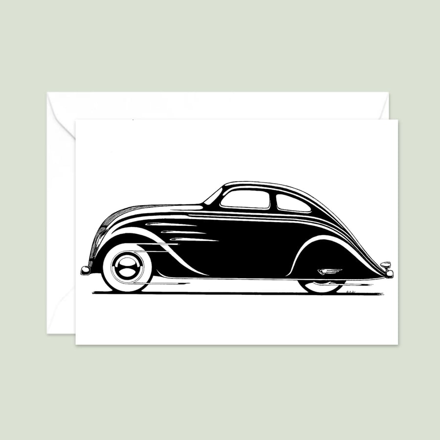 Classic Car Greeting Card: Pen and Ink Illustration (412)
