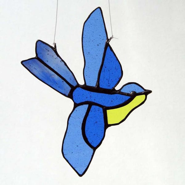 Little Bird Suncatcher - Blue & Yellow 