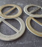 2" 50mm Silver and Gold Round VINTAGE Slide Buckle. Please read full description - Image 3