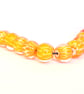 Handmade orange and white patterned lamp work glass beads - Image 5