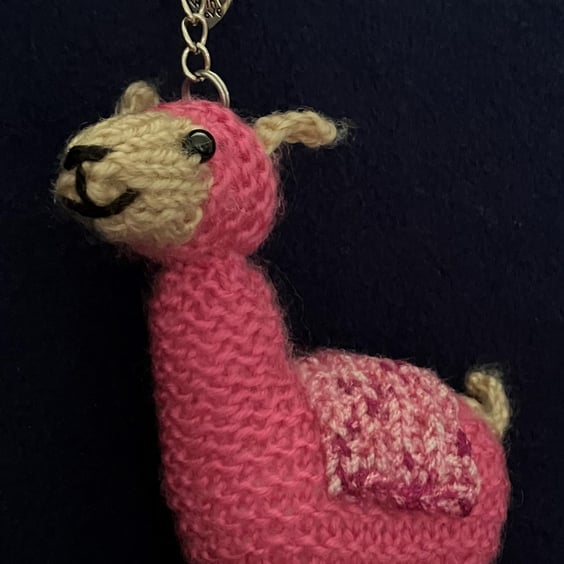 Llama keyring with bag clip - Pink - Special Gift