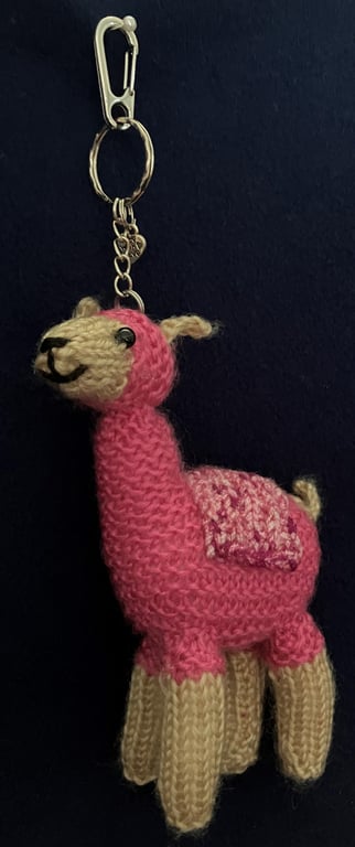 Llama keyring with clip - Pink - Special Gift