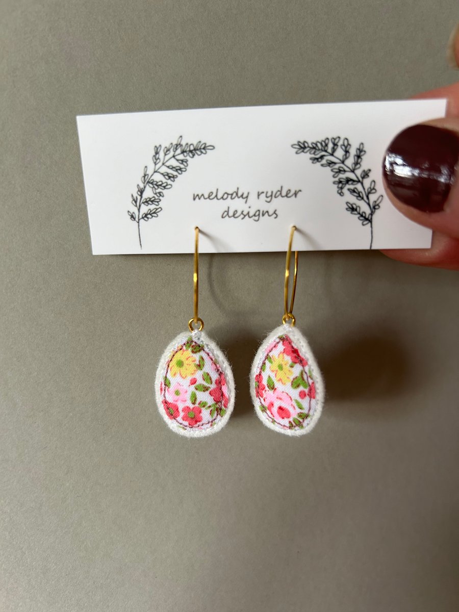 Earrings Easter floral eggs 