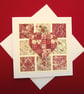 Patchwork red floral heart card for Valentines, a wedding or an anniversary - Image 3