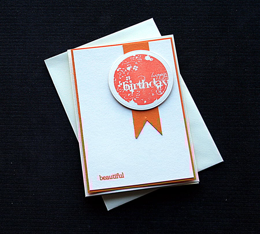 Happy Birthday Beautiful - Handcrafted Birthday Card - dr17-0061