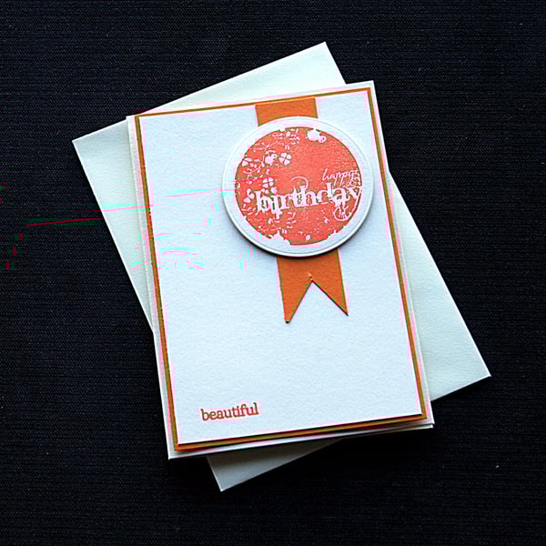 Happy Birthday Beautiful - Handcrafted Birthday Card - dr17-0061