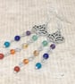 Chakra semi precious gemstone bead and lotus flower earrings - Image 9