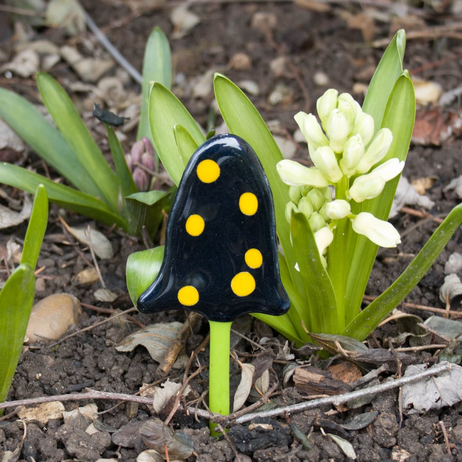 Pot Toadstool - Dark Blue with Yellow Spots - 6107