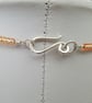 Tiger's Eye Freeform Pendant Necklace with Sterling Silver and Goldstone  - Image 4