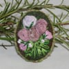 Embroidered Brooch - Lilac Roses