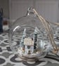 Glass Bauble Christmas Decoration with Cottage Scene - Image 3