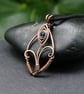 Copper Wire Flower Pendant - Capri Blue - Image 1