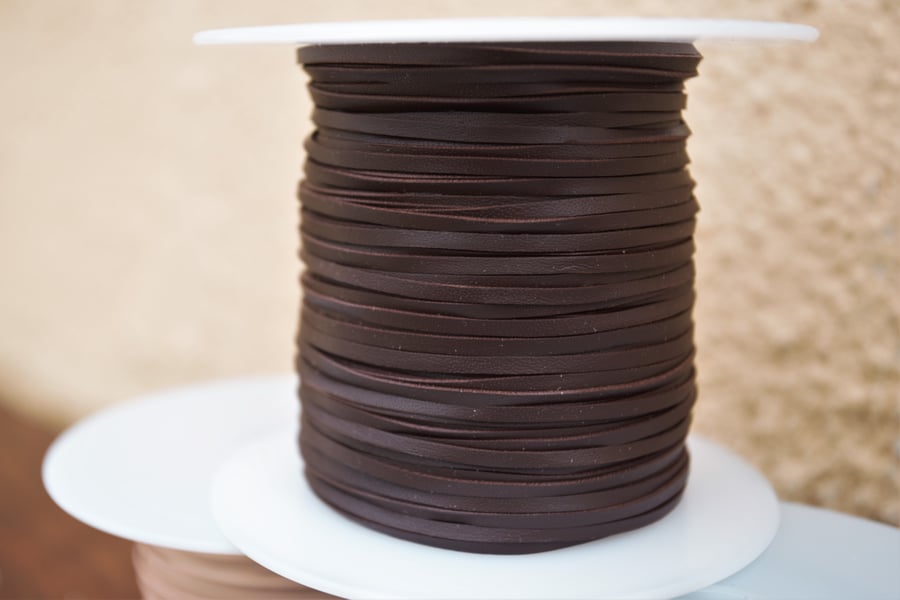 Kangaroo Leather Lace 2.5 mm premium quality Dark Brown 1m