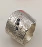 Handmade Sterling Silver Ring – Black Cubic Zirconia Ring - Size O - Image 9