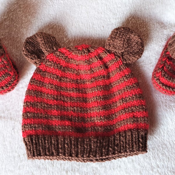 Baby hat and bootee set
